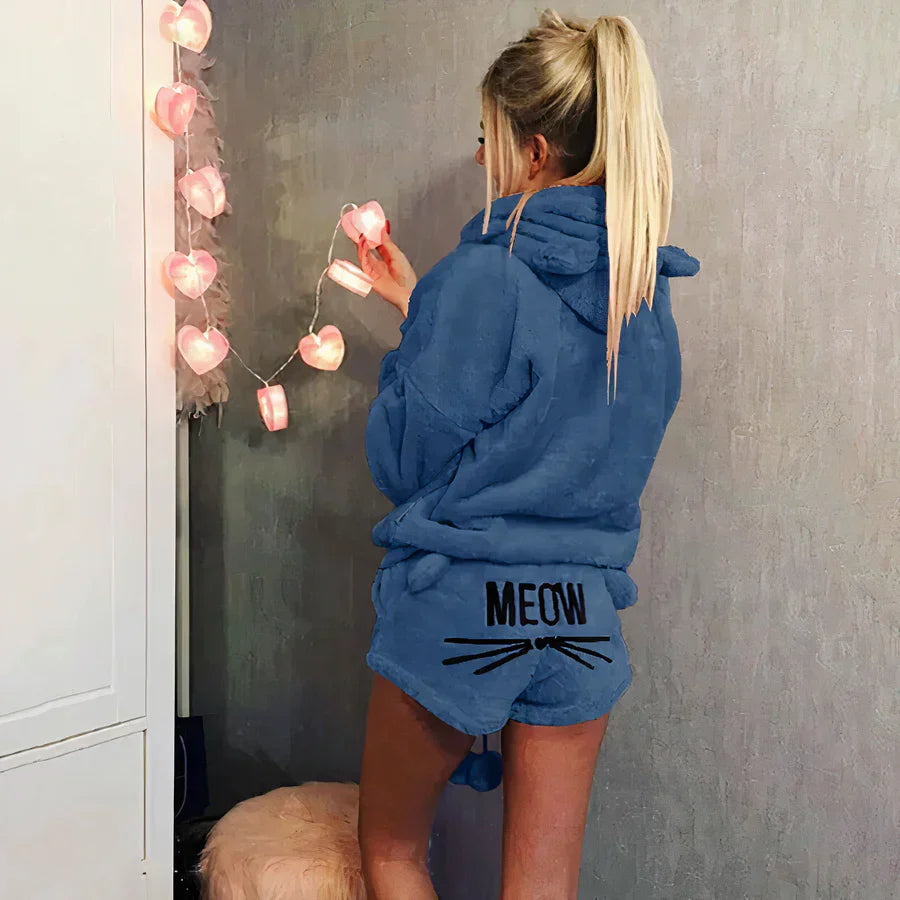 Product Image for Ravikna | dames pysjamasett med topp og shorts, Blå / L