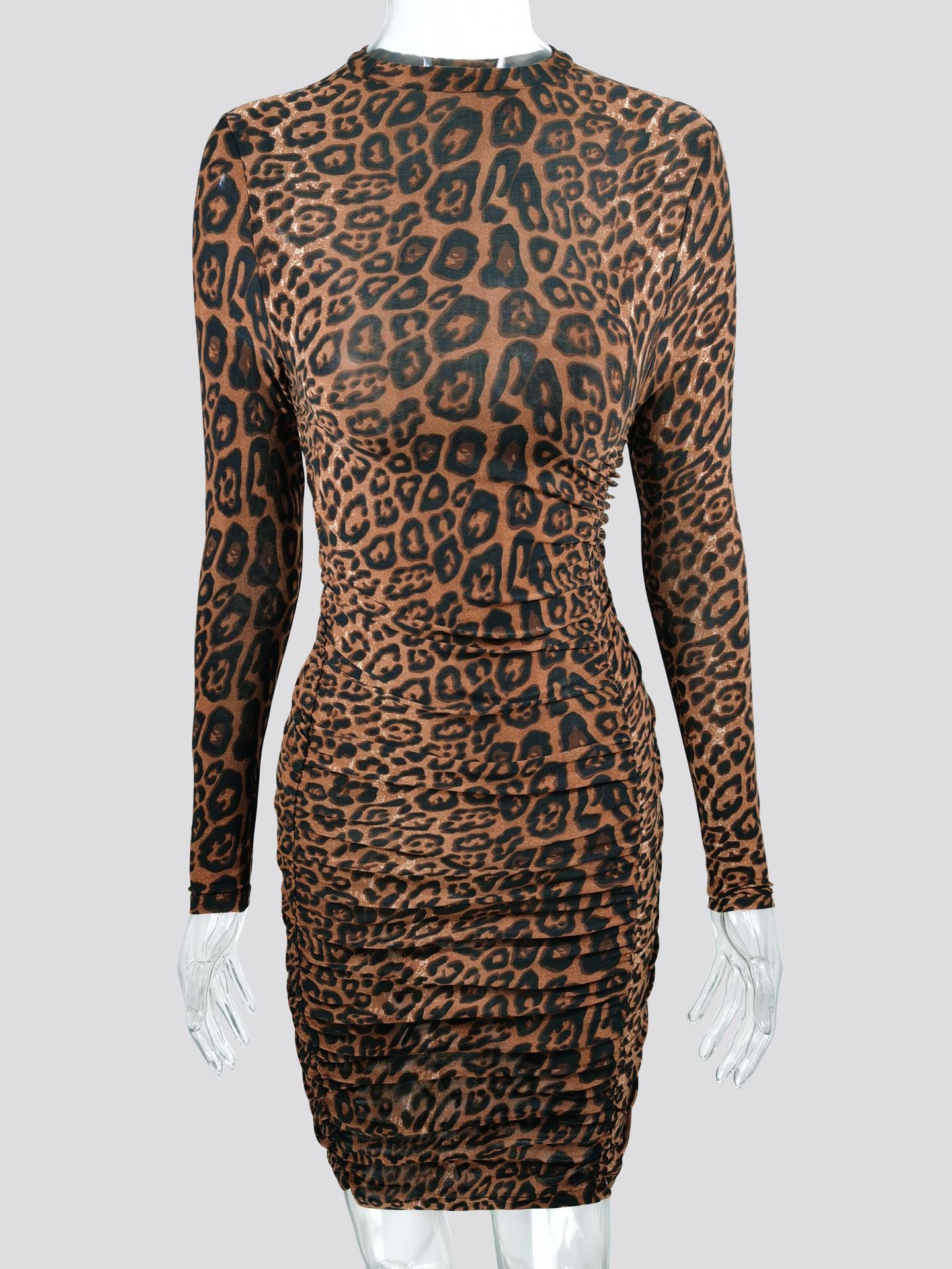 Product Image for Damer elegant omslagskjole i leopardmønster Ravikna, Brun / XL