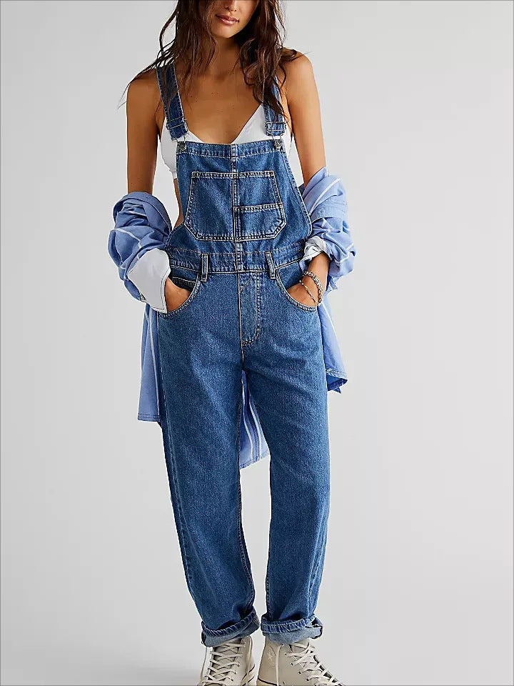 Product Image for Dame Løs og behagelig Latzhose Ravikna, Mørkeblå / XL