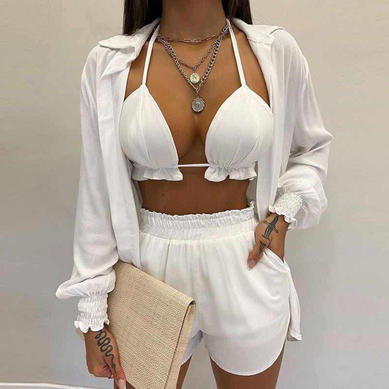 Product Image for Ravikna | Sexy Strandmote Shorts Sett, Hvit / L