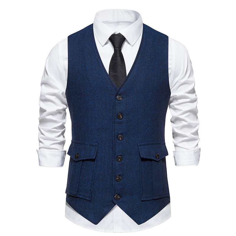 Product Image for Herre vest i fiskegratemønster Ravikna, Blå / M