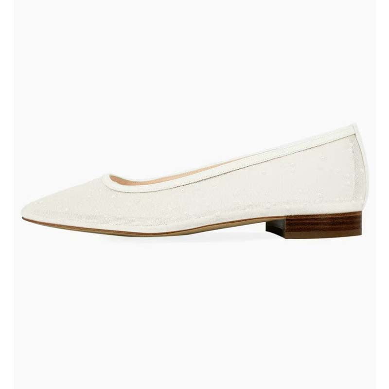 Product Image for Kvinne Elegant Spiss såle Ballerina Ravikna, Hvit / 39