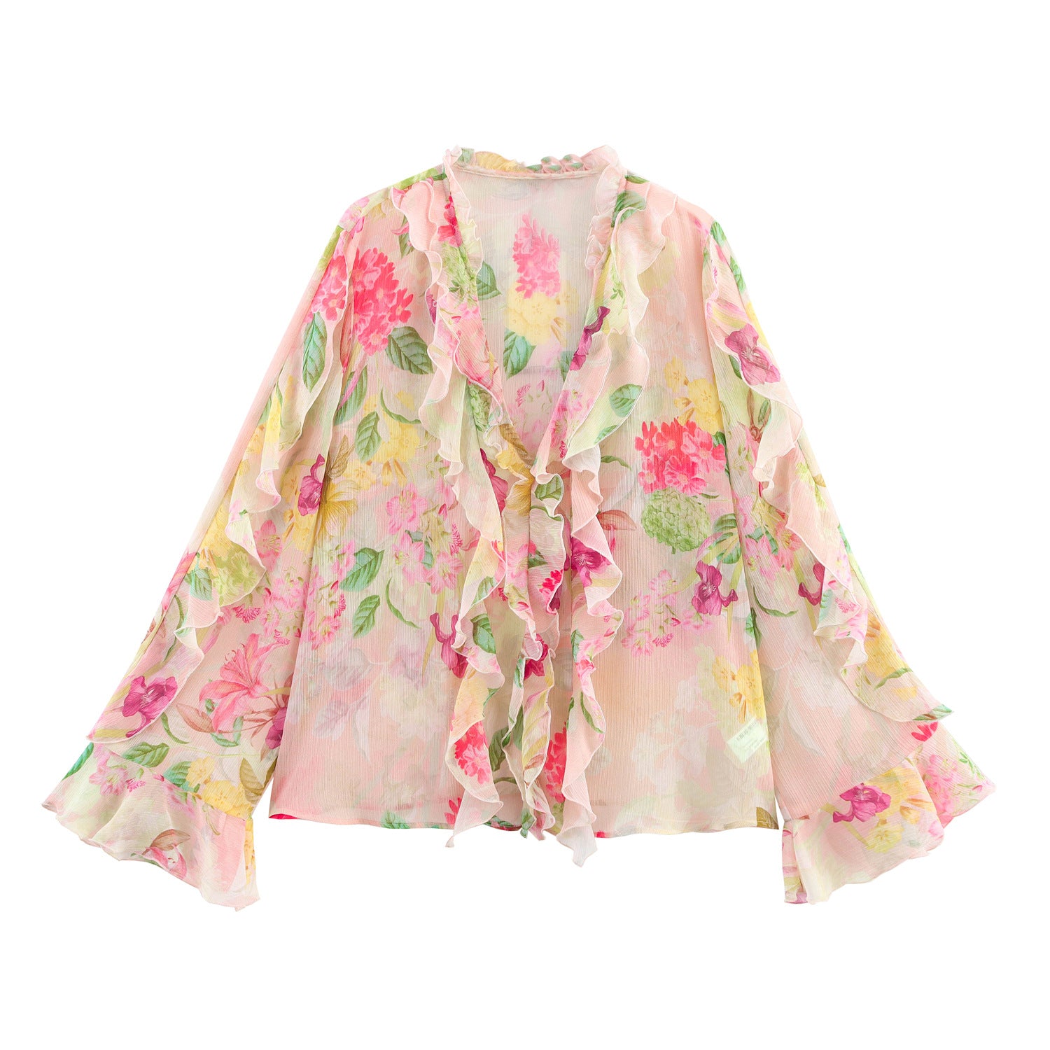 Product Image for Dame Rynk Blomstermønster Kimono Jakke Ravikna, Drucken / L
