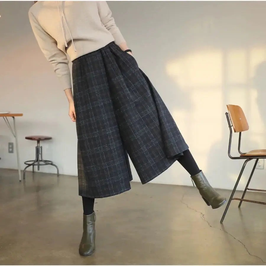 Product Image for Ravikna | Culotte Hosen Zeitlose Eleganz Woven Mischung, Dunkelgrau / XS