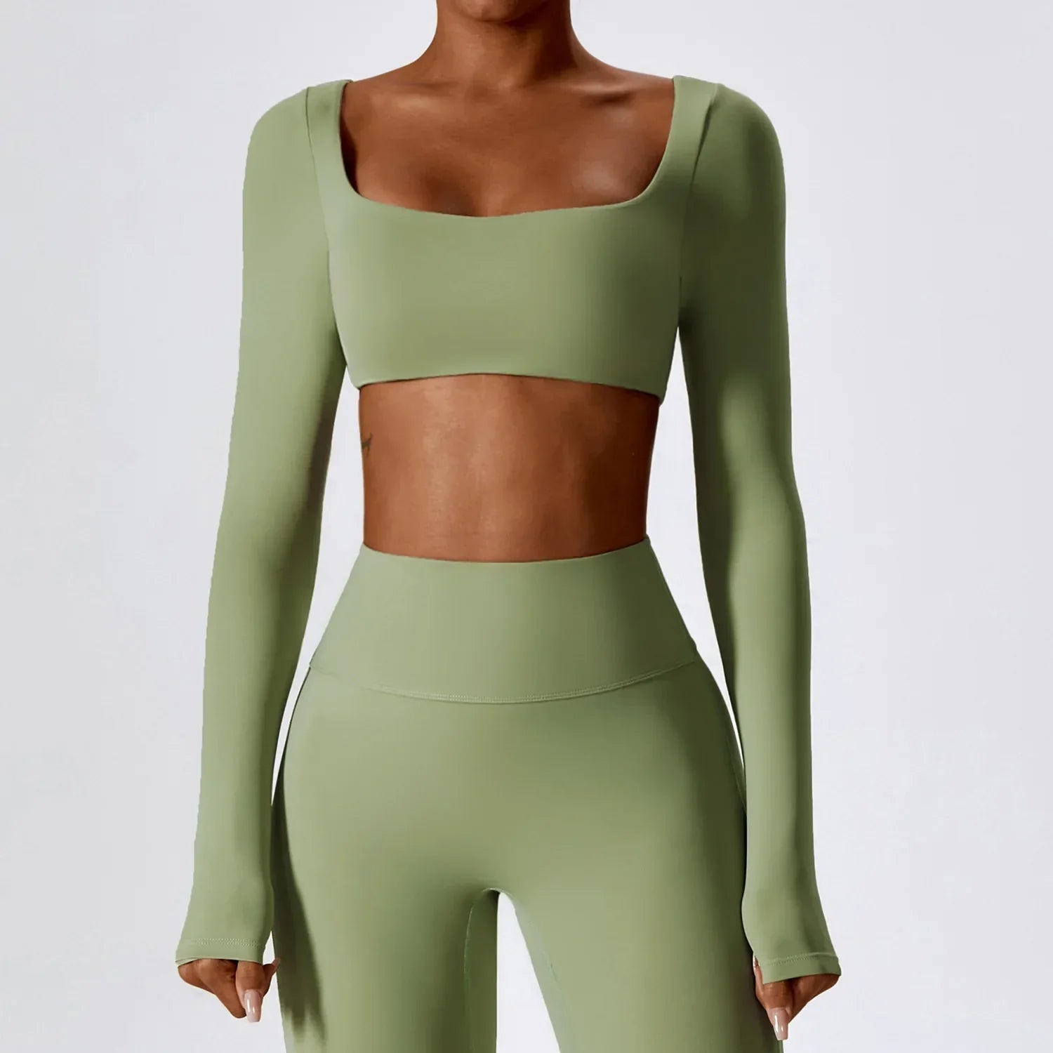 Product Image for Ravikna | Korts Yoga Top For Damer, Bønnegrønn / M