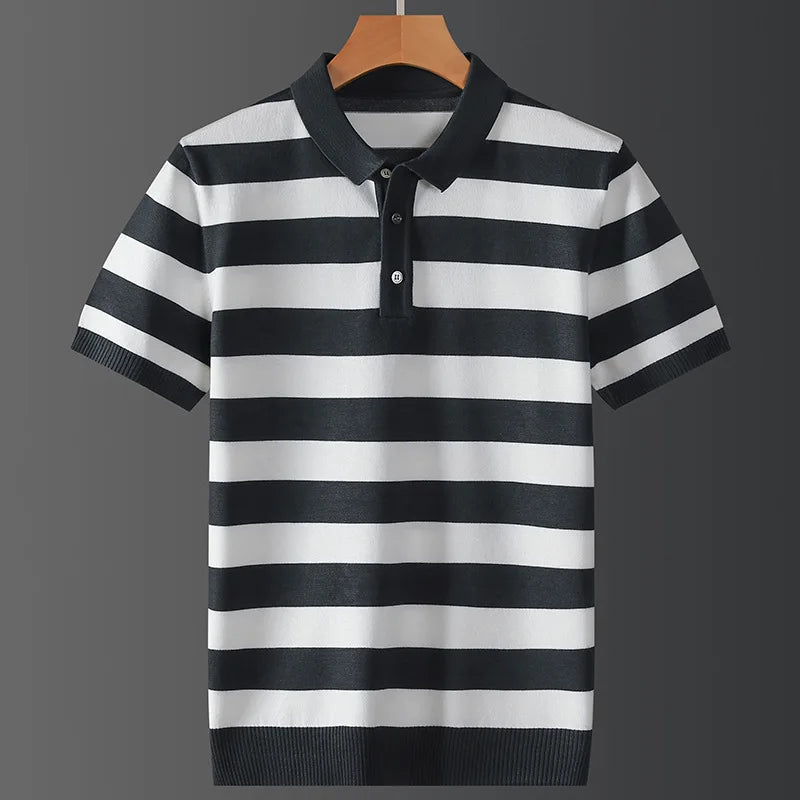 Product Image for Ravikna | Stretch Polo Skjorte, Svart/Hvit / 22 (4XL)