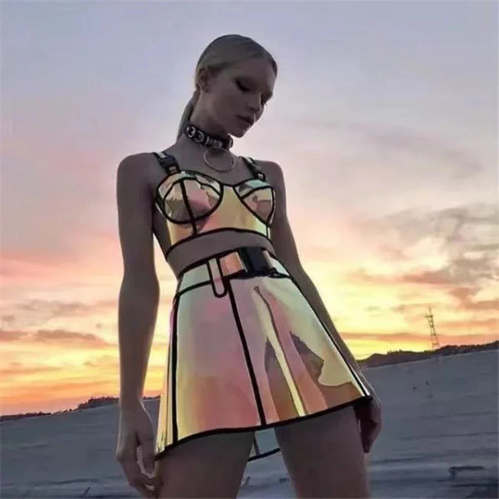 Product Image for Ravikna | Laser Refleks Bikini og Skjørt Sett, Rock-og-BH-set / S