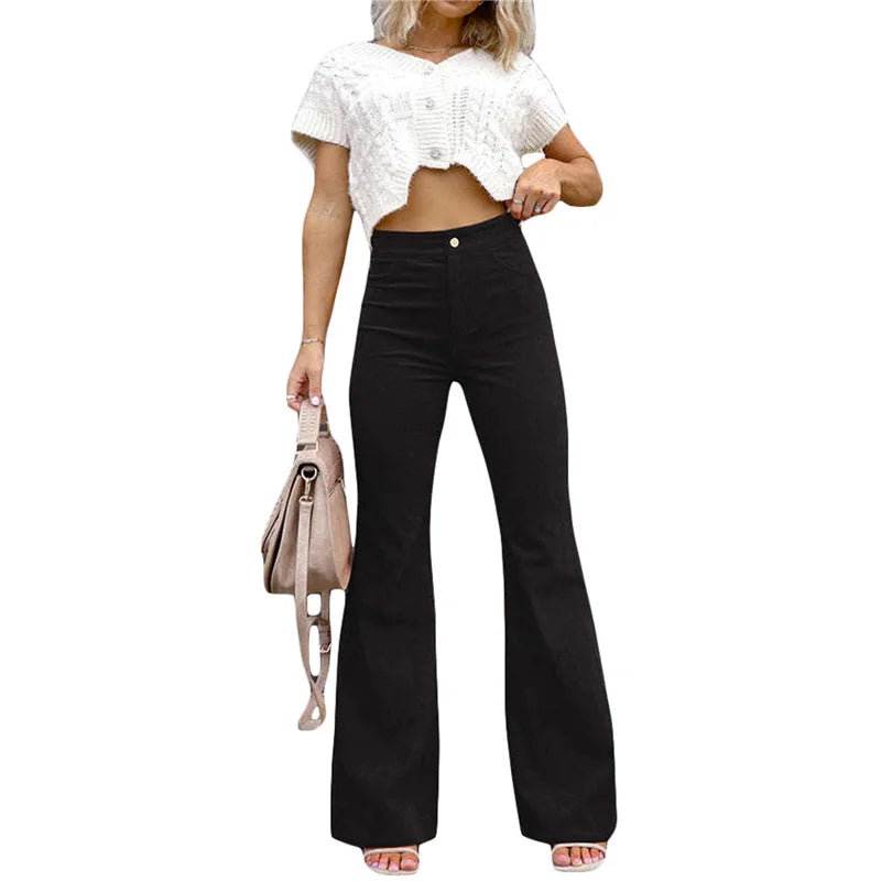 Product Image for Ravikna | Trendy Schlaghosen Für Damen, Schwarz / 2XL
