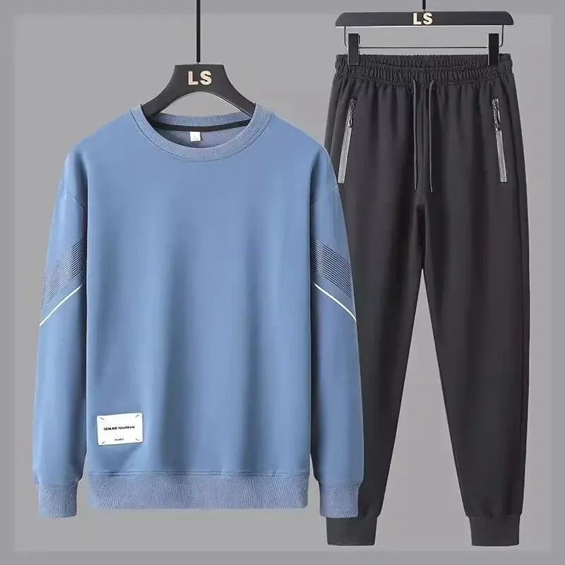 Product Image for Ravikna | Lässig Rundhals Sweatshirt Und Hosen Satz, Blaue Anzug / 2XL