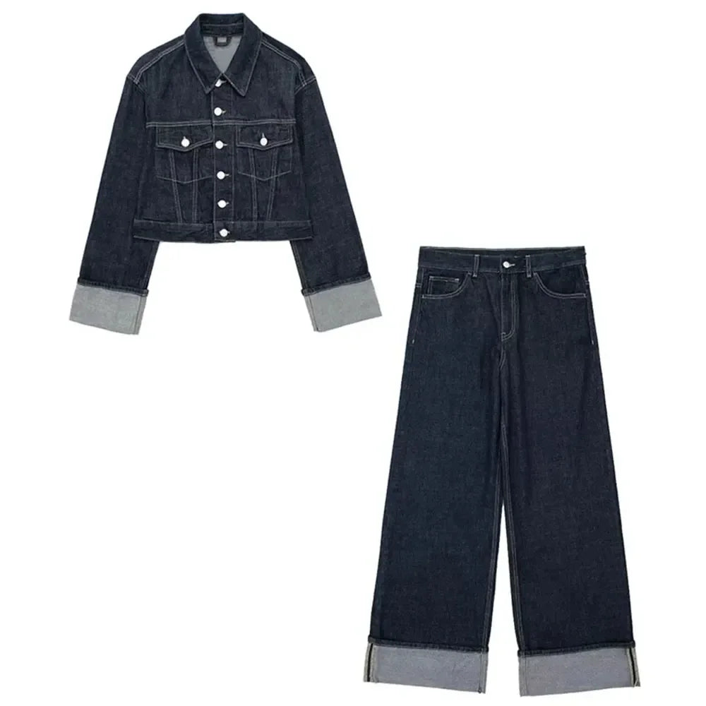 Product Image for Ravikna | Denim Puks 2 Delt Seri Cropped Dongerijakke, Merensiidi / S / Jeans