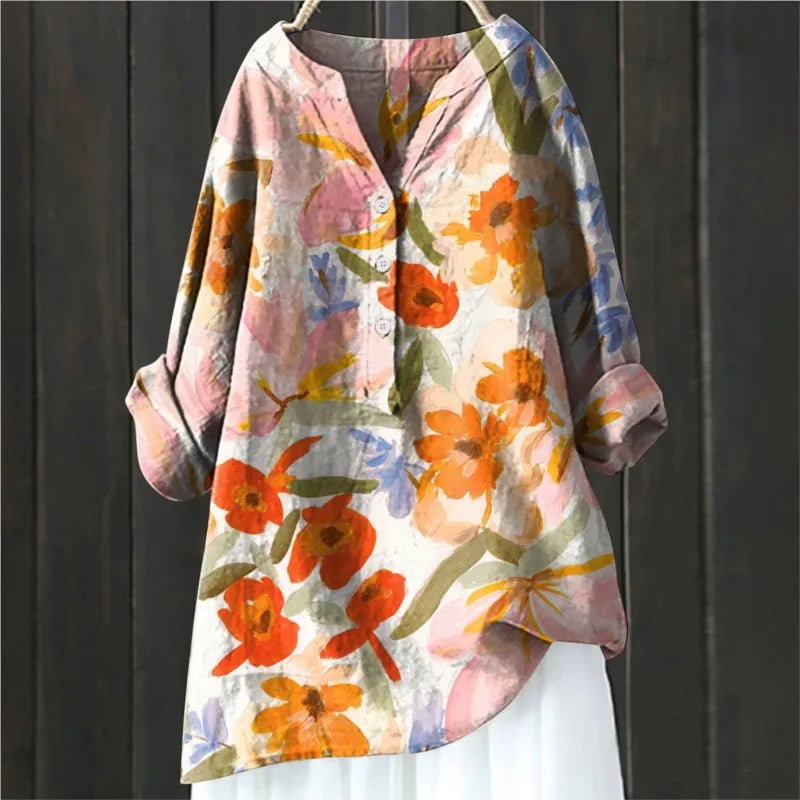 Product Image for Ravikna | Smal linne skjorte i bomullsblanding, Oransje / 3XL