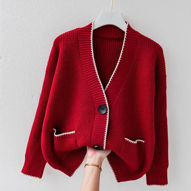 Product Image for Ravikna | Stilig knappstrikket cardigan, Rot / L