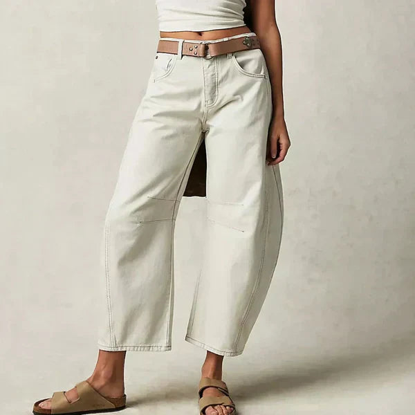 Product Image for Ravikna | Mid-Rise Jeans med Tapered Ben for kvinner, Hvit / 3XL