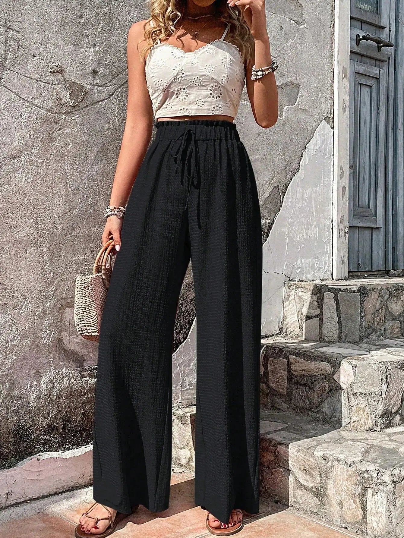 Product Image for Ravikna | Luftige Strandhosen Entspannt & Boho Sommerdesign, Schwarz / 3XL
