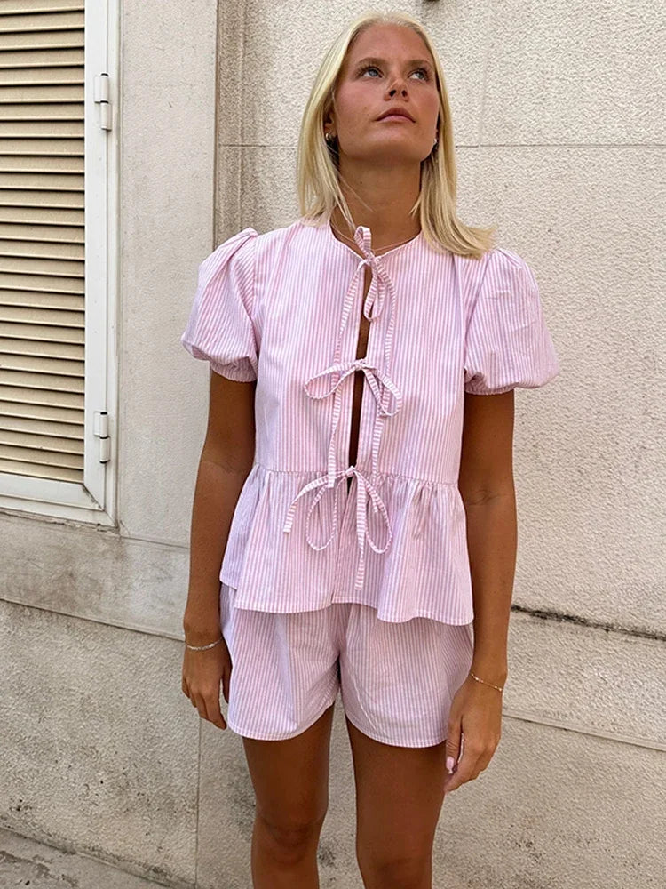 Product Image for Ravikna | Topp og shorts med bånd for sommeren, Rosa / S