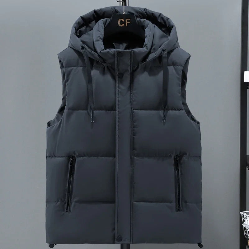 Product Image for Ravikna | Premium Quilted Herreveste Med Hette, Grå / 3XL