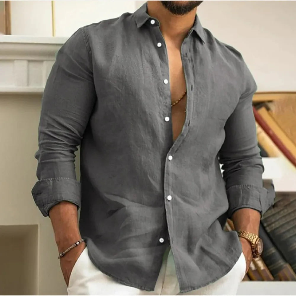 Product Image for Ravikna | Linnen strand-skjorte, Grå / 3XL (18)