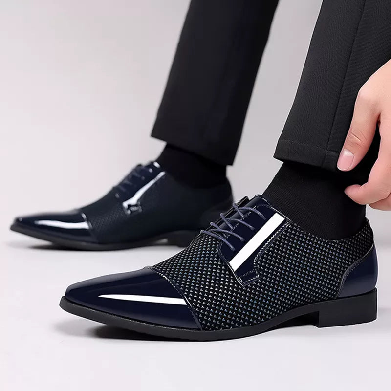 Product Image for Ravikna | Oxford Schnürschuhe Elegantes Lederdesign Gepolsterte Einlegesohlen Festliche Kleidung, Blau / 8.5