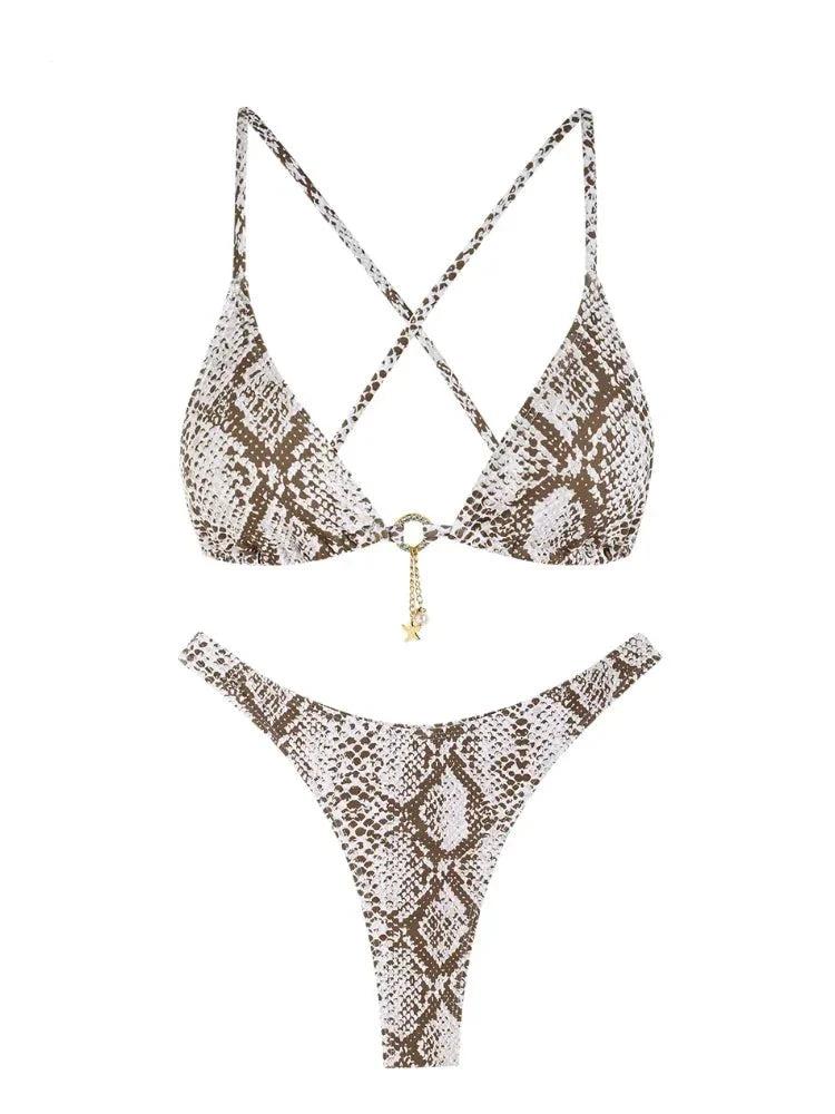 Product Image for Ravikna | Ristikkäinen Slange Trykk Tanga Bikini, S