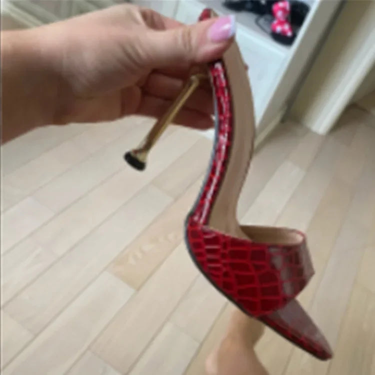 Product Image for Ravikna | Tynne High Heels Pantoletten Sandaler, Burgund / 40