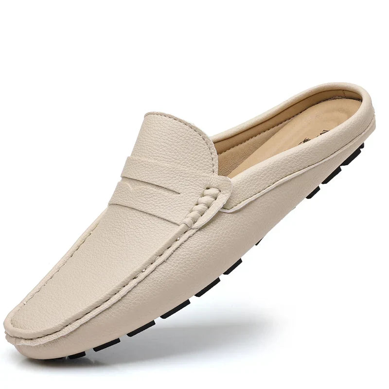 Product Image for Ravikna | Pustende Slippers I Lær For Menn, Beige / 43