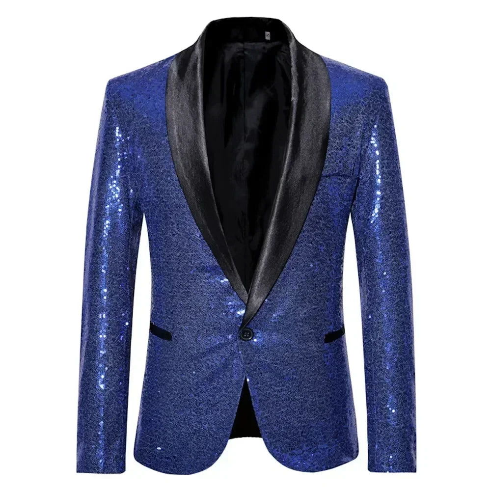 Product Image for Ravikna | Herre Blazer Med Paljetter For Fest Og Scene, Saphir / L