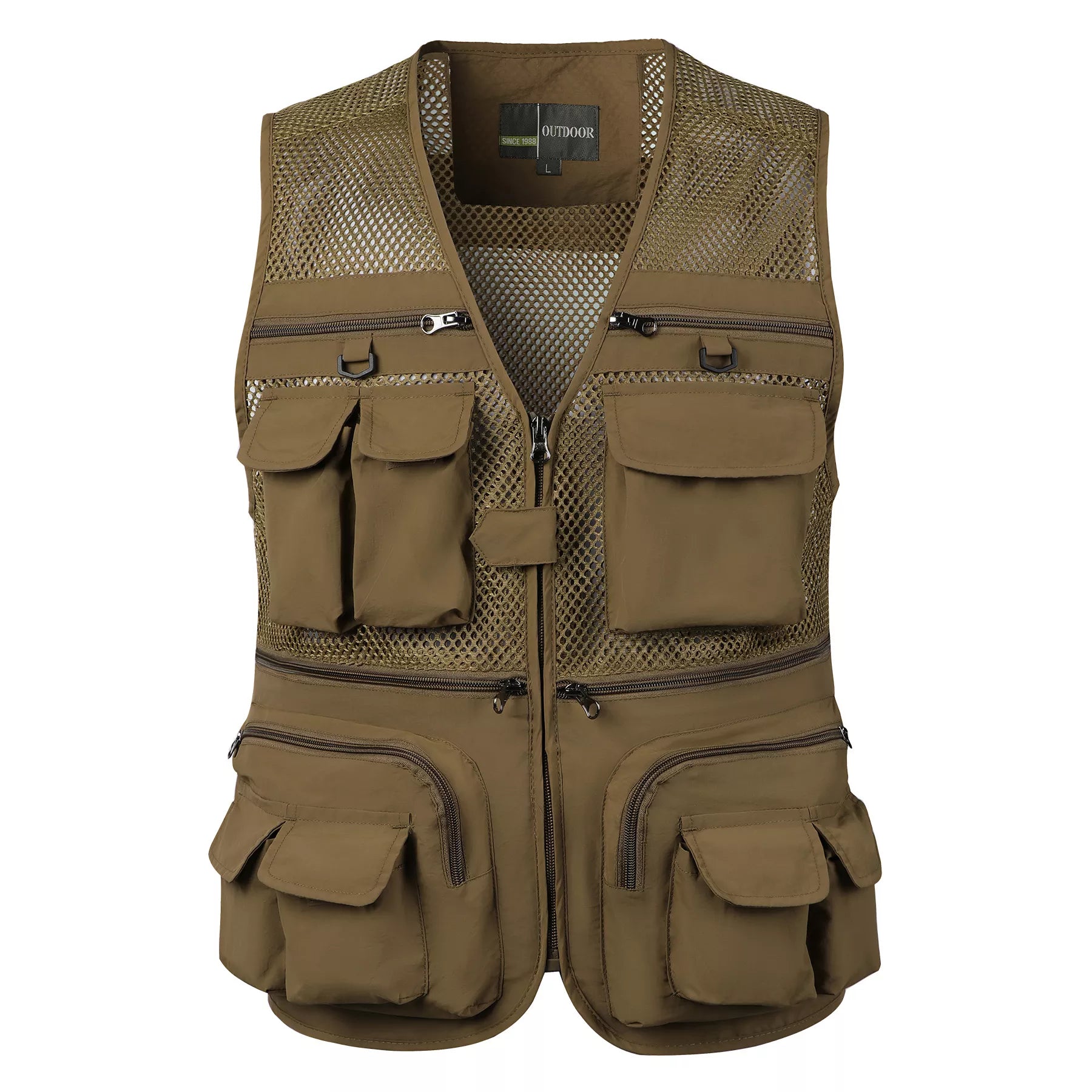 Product Image for Ravikna | Herre Taktisk Utendørs Vest Med Flere Lommer Og Mesh Paneler, Lett Og Holdbar, Khaki / M