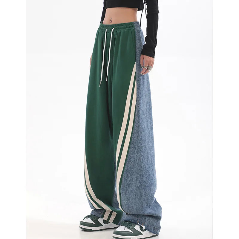 Product Image for Ravikna | Entspannte Gestreifte Hosen Für Damen, Grün / 2XL