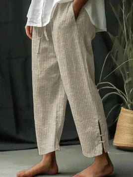 Product Image for Ravikna | Striped Casual Summer Pants, Beige / L