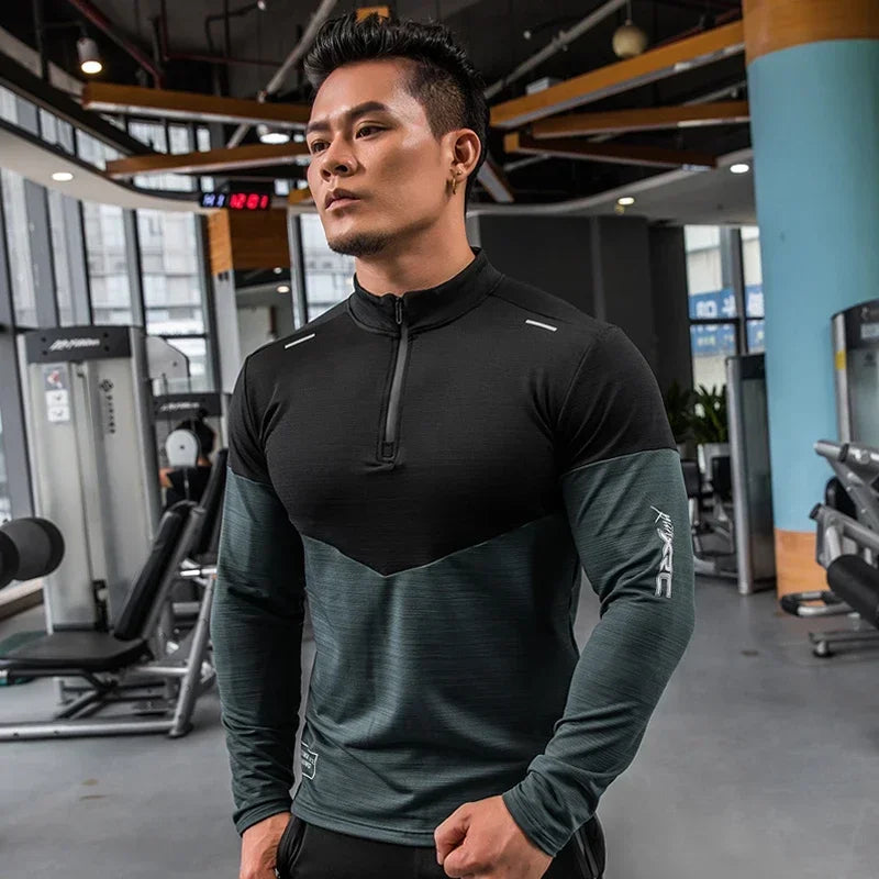 Product Image for Ravikna | Langarm Kompressionsshirt Athletische Basisschicht, Schwarz Grün / XL