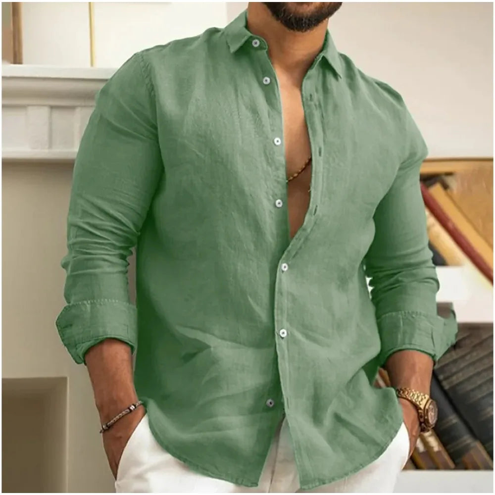 Product Image for Ravikna | Linnen strand-skjorte, Grønn / 3XL (18)