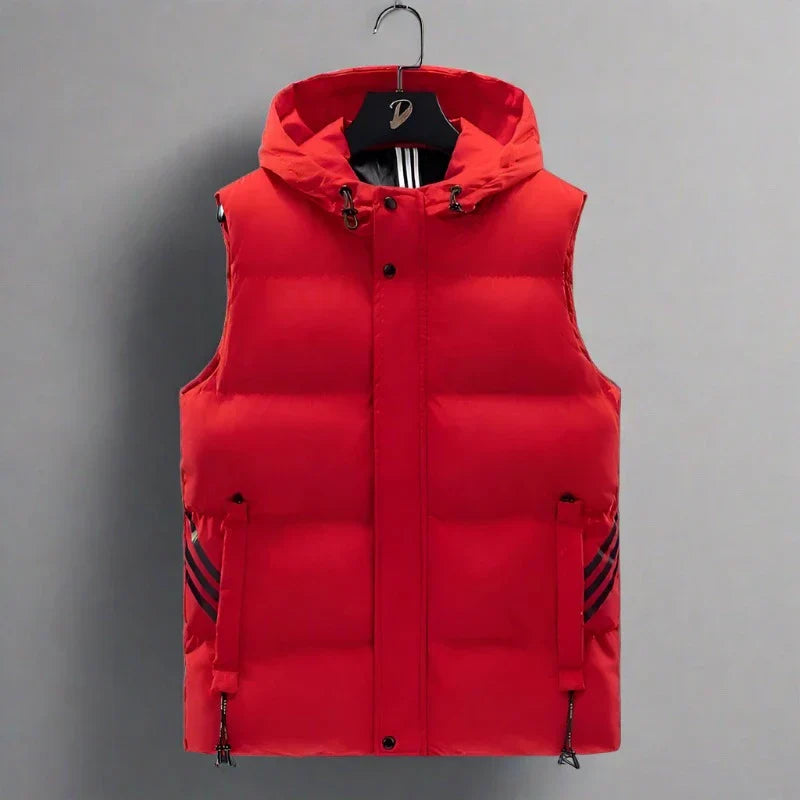 Product Image for Ravikna | Sporty Quilted Men's Vest With Hood, Rot / 5XL