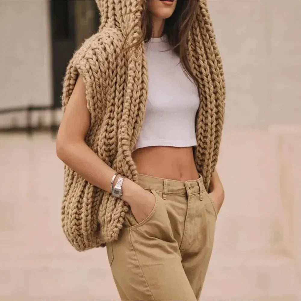 Product Image for Ravikna | Hette Strikket Vest For Damer, Kamel / M