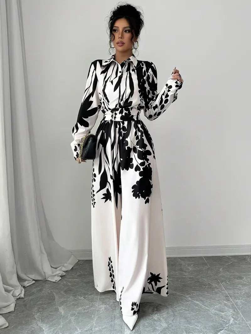 Product Image for Ravikna | Floral Jumpsuit med Vid Ben, Hvit / L