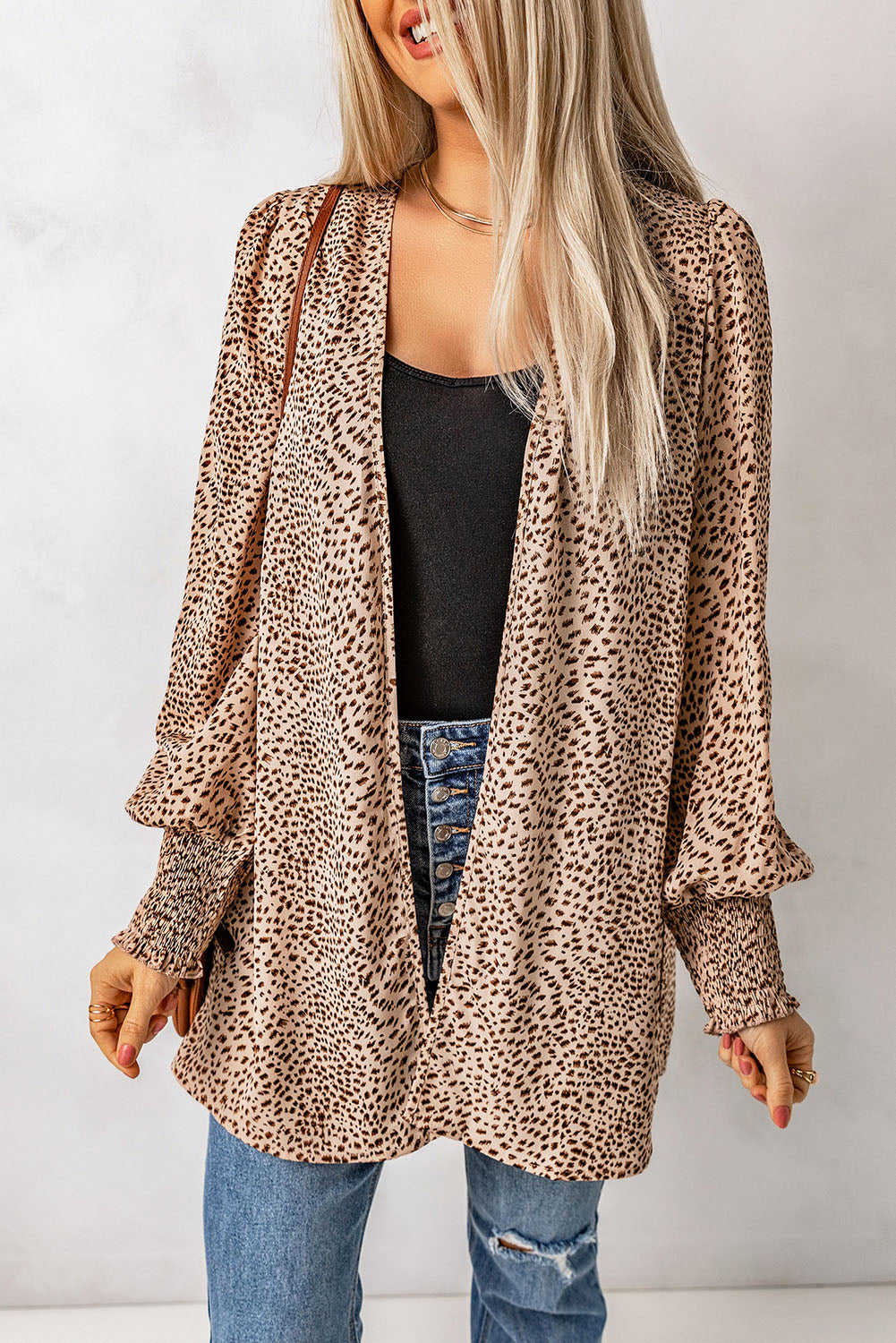 Product Image for Ravikna | Løvemønster Ballongermer Cardigan, Beige / S