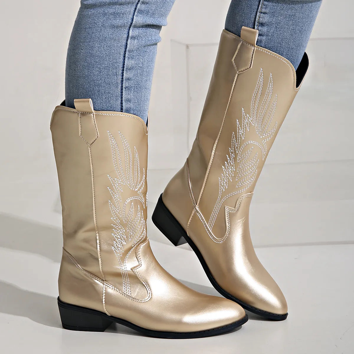 Product Image for Ravikna | Cowboy boots Lännen med brodert design, eller / 43
