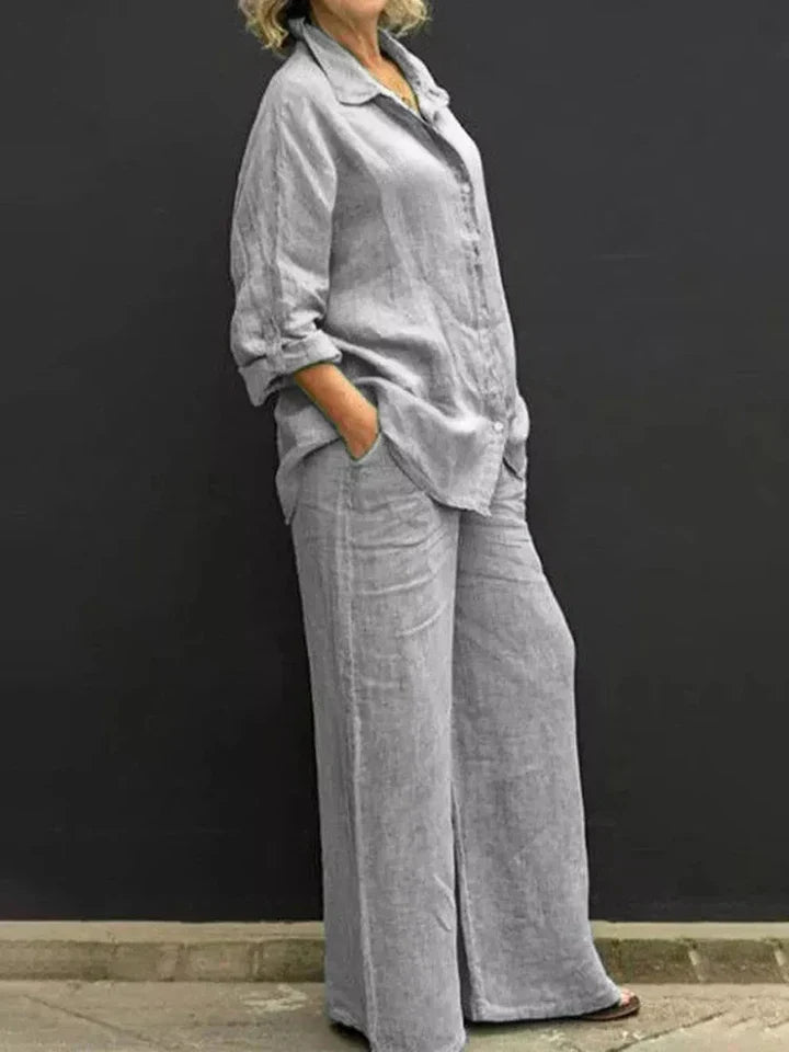 Product Image for Ravikna | lin ensembles med knappestolpe, Grå / S