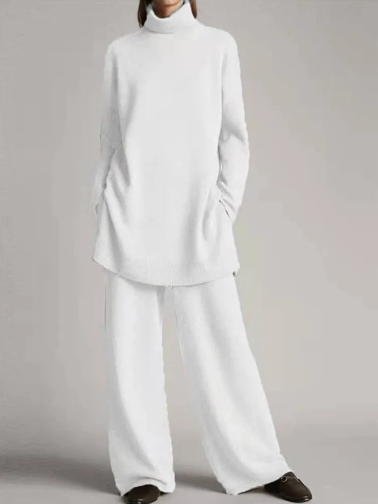 Product Image for Ravikna | Joy Rullehals genser og bukser sett, Hvit / 3XL