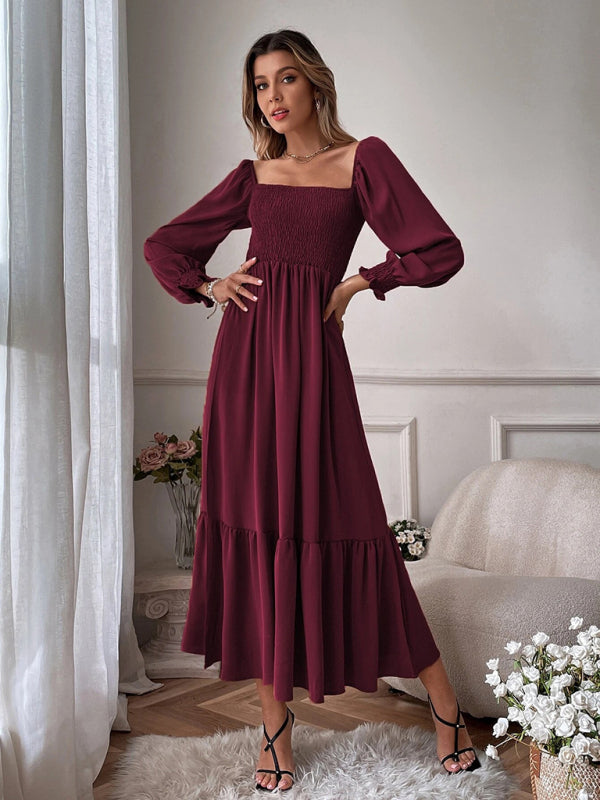Product Image for Ravikna | Fashion Hollow Outer Neck Long Sleeve Sweater Dress, Vinkurv / 3XL