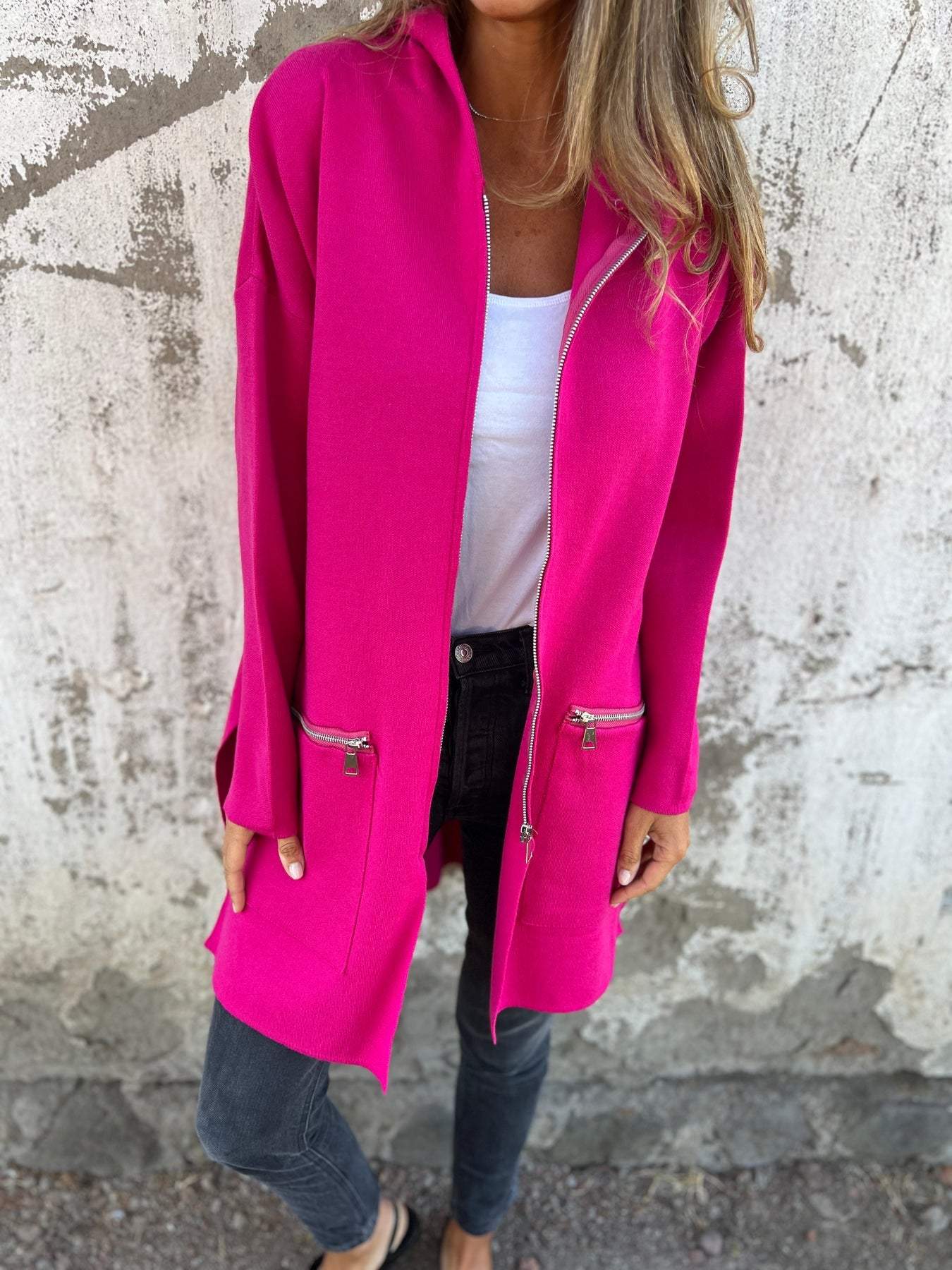 Product Image for Ravikna | Frauen Lange Hoodie Top, Rose / XL