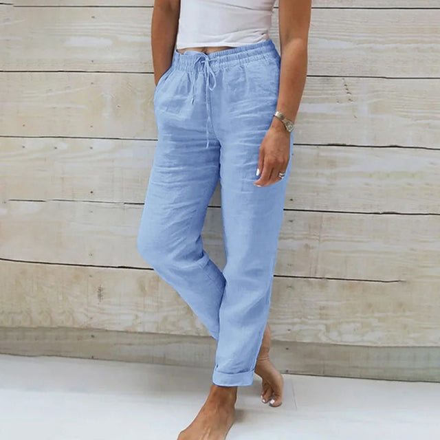 Product Image for Ravikna | Lekkert Luftige Sommerbukser Damer i Linlook, Blå / M
