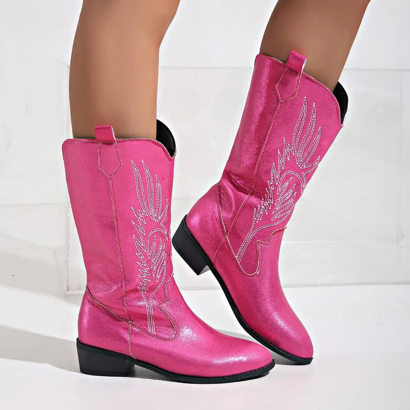 Product Image for Ravikna | Cowboy boots Lännen med brodert design, Rosa / 40