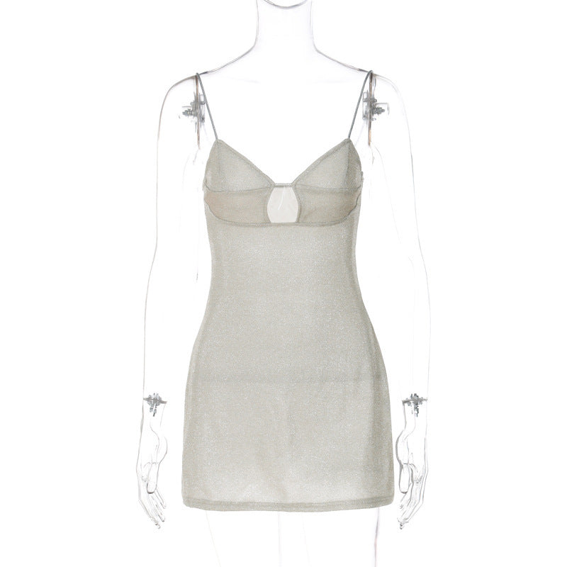 Product Image for Ravikna | Ny Kvinner Sexy Feminine Stil Brystformende og Sateng Strømpebukselik Topp Kjole, Beige / M