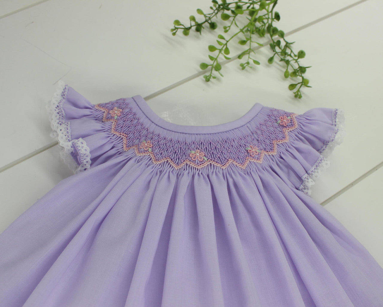 Baby Girls Easter Dress Lavender Smocked Angel Bishop