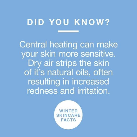 ARK Skincare fact about central heating resulting in dry irritated skin