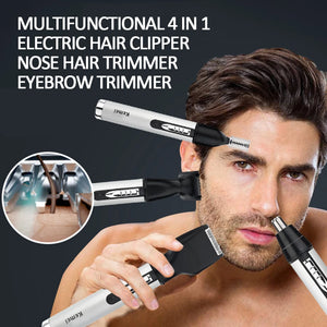 4 in1 Electric Nose Ear Trimmer Nasal Hair Cut Clipper Unisex Hair Removal Eyebrow Trimer Beard Shaving Machine Scissors Razor - MAP HOUSE SUPPLY