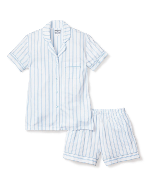 Women's Pima Pajama Set in Navy Stripe