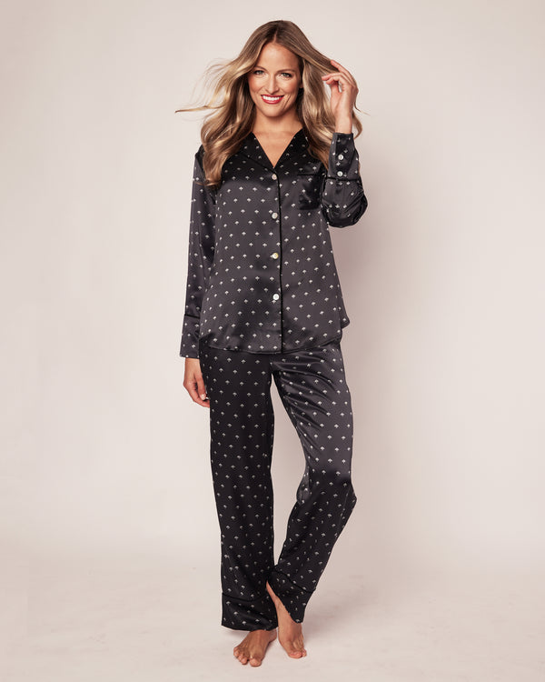 Men's Silk Pajama Set in Black Art Nouveau – Petite Plume