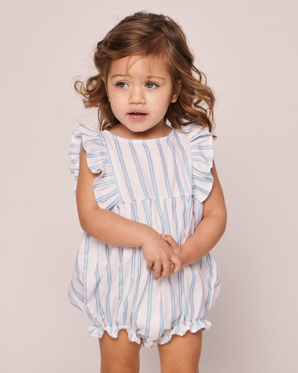 Baby's Twill Ruffled Romper in Pink Gingham – Petite Plume