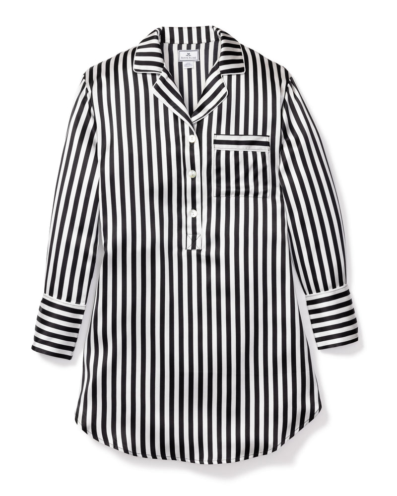 100% Mulberry Silk Bengal Stripe Nightshirt – Petite Plume